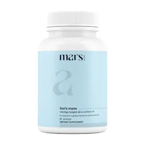 Mars Pure Lion's Mane Caps: 60 N, Powered with Moringa & Cod Liver Oil, Premium Extract for Mental Clarity, Fitness & Healthcare Supplement