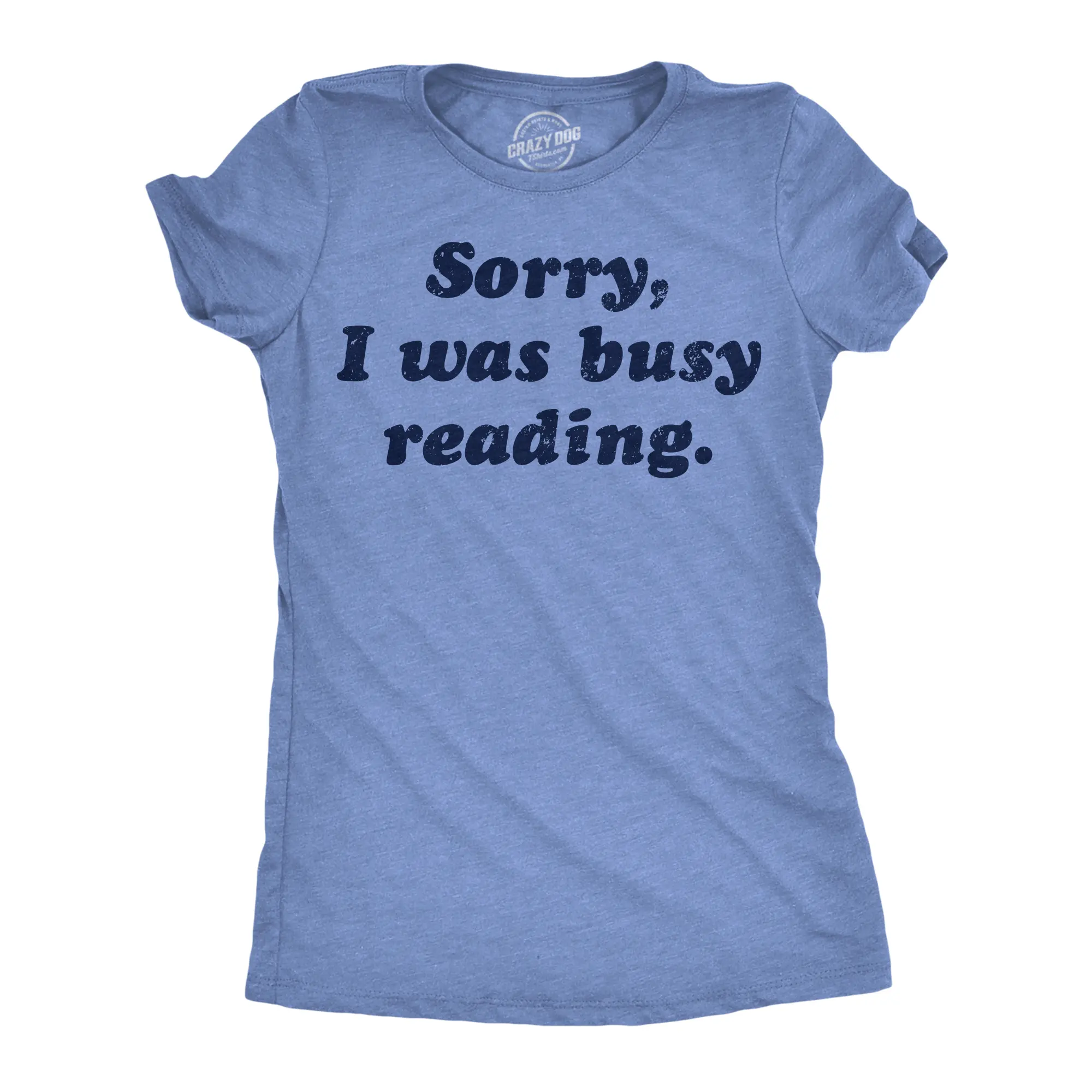 Womens Funny T Shirts Sorry I Was Busy Reading Nerdy Graphic Tee for Ladies Funny Womens T Shirts Cute Vintage Fashion Casual Ladies T-Shirt Gift Funny Nerd Top Women's Novelty Tees Light Blue