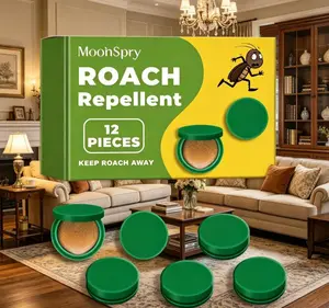 MoonSpry natural Indoor Roach Repellent Pods 12Pcs, Effective Cockroach Repeller to Keep Roaches Out, Plant-Based Safe Pest Deterrent, Easy Placement Pest Control for Home Kitchen Bathroom Bedroom RV, Family Friendly Roach Prevention Solution