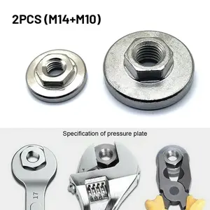 2-Pcs M10-M14 Thread Flange Nuts, Essential Fasteners & Replacement Parts for Angle Grinders, Angle Grinding Tools