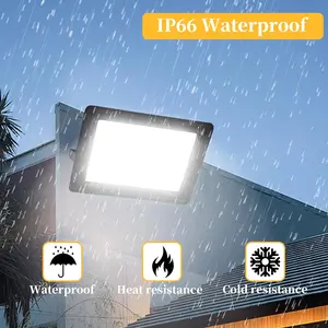100W LED Flood Light Outdoor 10000LM Super Bright Security Light IP66 Waterproof 6500K Daylight White Exterior Light for Basketball Court Stadium Playground High Lumen Energy Efficient Long Service Time