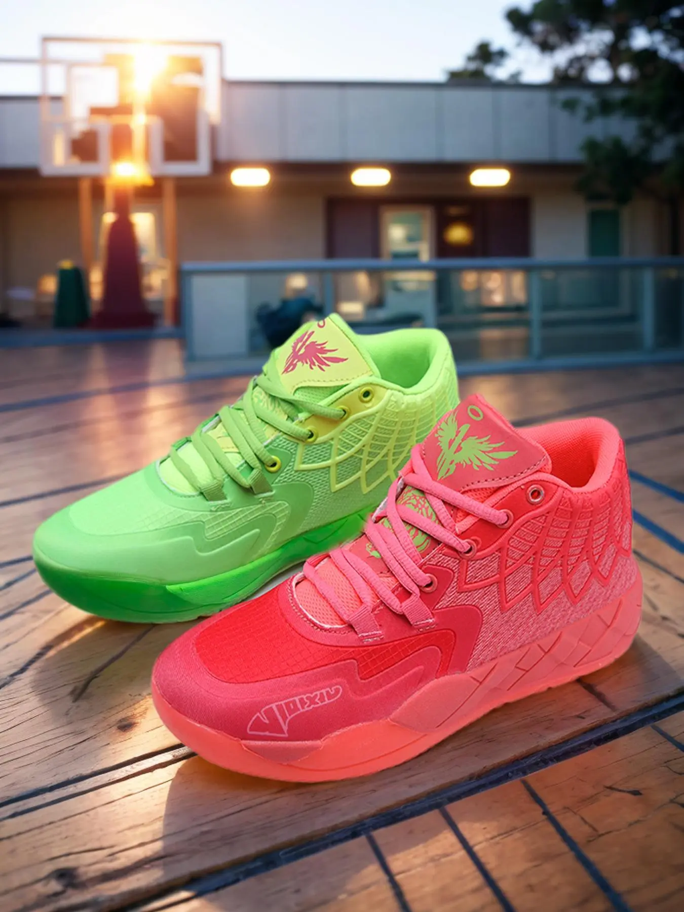 Unisex Basketball Shoes, Sporty Lace Up Non-slip Basketball Shoes, Breathable Comfortable Sports Shoes for Men & Women, Track Shoes, Workout Sneakers, Stylish Basketball Shoes, Athletic Shoes