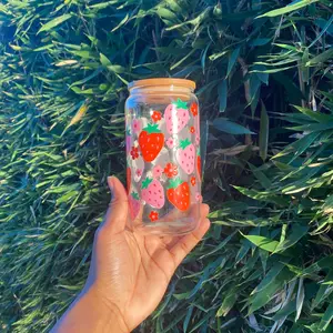 16oz Strawberry Libbey Glass