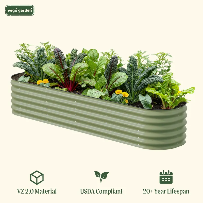 Vego Garden 20 Gallon Rolling Planter Metal Citrus Tree Planter