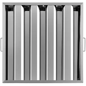 VEVOR Pack of 6 Hood Filters 19.5W x 19.5H Inch,  430 Stainless Steel 4 Grooves Commercial Hood Filters, Range Hood Filter for Grease Rated Commercial Kitchen Exhaust Hoods
