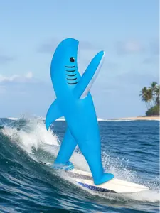 New Inflatable Shark Costume, Cool Toys, Perfect Gift, Fancy Dress-up for Parties, Halloween, Christmas, Carnival, Adult Sizes Blue