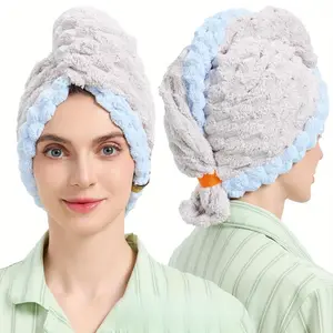 Women's Thick, Lightweight, Quick-Dry, Ultra-Absorbent, Breathable Unscented Shower Hair Wrap Towel Cap for Household Bathroom Hair Care (1pc)