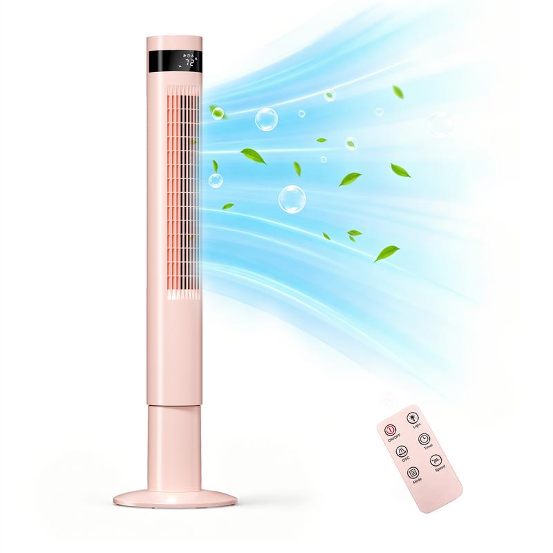 Bladeless Cooling Tower Fan - Automatic Oscillating, 3 Wind Modes, 12h Timer Set, Portable with Remote Control, Multifunction Fan for Home Office, Automatic Oscillating Fan