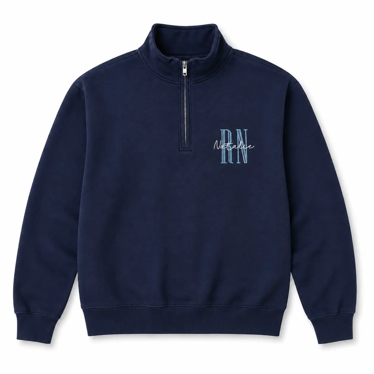 Personalized Nurse Quarter Zip Sweatshirt, Custom Embroidered RN Pullover, Nursing Graduation Gift for Her, Medical Worker Outfit