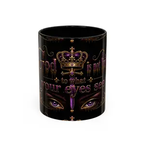 Crown and Purple Eyes mug | Accent Coffee Mug