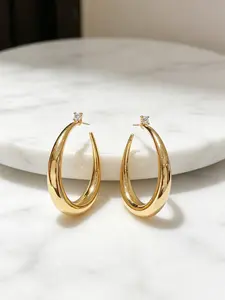 Women's Cubic C-Hoop Drop Earrings Hypoallergenic Waterproof Costume Jewelry for Women, Spring Glow-Up & Outdoor Activities