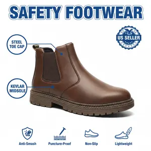 Unisex Durable Safety Work Shoes Chef Shoe Splash-Proof Smash-Proof Puncture-Proof Breathable Waterproof Anti-Slip Outdoor Comfortable