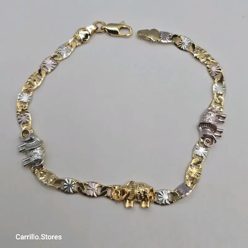 Elephant's beautiful bracelet three colors Gold-plated 8"inches new style