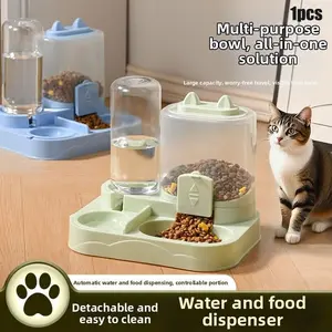 Automatic Cat Food Feeder, Stainless Steel Cat Bowl and Dog Bowl, Dual Pet Bowls for Food and Water, Convenient Pet Dining Solution, Feeding