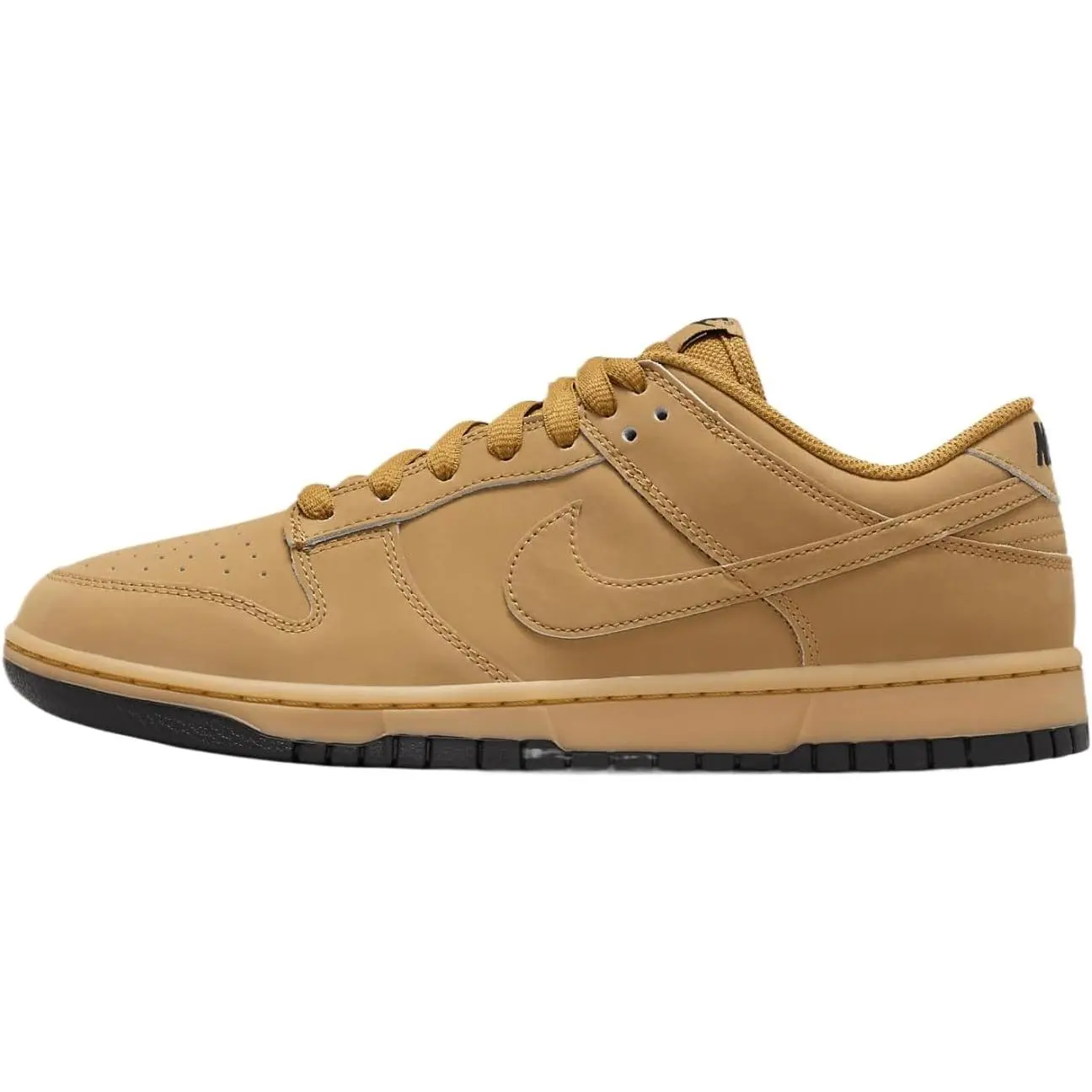 Nike Men's Dunk Low Retro SE Casual Shoes - Low Top, Lace-Up, Wheat/Gum Yellow-Black (HQ1932 700)