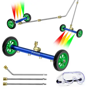 POHIR Pressure Washer Undercarriage Cleaner,18 Inch Undercarriage Washer,Hydraulic Powered Under Car Cleaner with 3 Straight Extension Wands,4800PSI