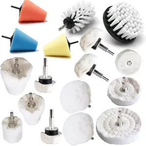 17Pcs Buffing Wheel for Drill, Buffing Pad Polishing Wheel Kits, Wheel Shaped Polishing Tool for Metal Aluminum, Stainless Steel, Chrome, Jewelry, Wood, Plastic, Ceramic, Glass - Home Improvement.
