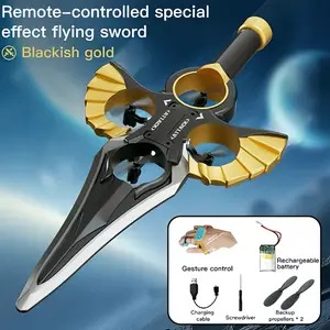 Flying Combat Sword! LED Hovering and Rotating Toy with Gesture Control and Watch Remote Control, Rechargeable, Fun Flying Toy for Kids.