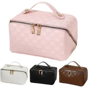 Makeup Bag for Travel - Waterproof Cosmetic Organizer with Multiple Pockets - Large Capacity Toiletry Bag for Women (Fits Full-Size Products) - Perfect Gift for Girls & Teens"