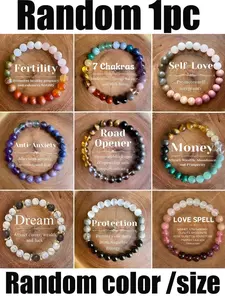 Random Stone Beaded Bracelet, Gemstone Bracelet, Meaningful Jewelry Gift for Men Women Couples, Perfect Present, Unisex Fashion Accessory