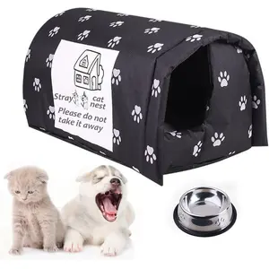 Rain Proof Outdoor Cat Shelter, Weather Proof Foldable Cat House for Stray Cats