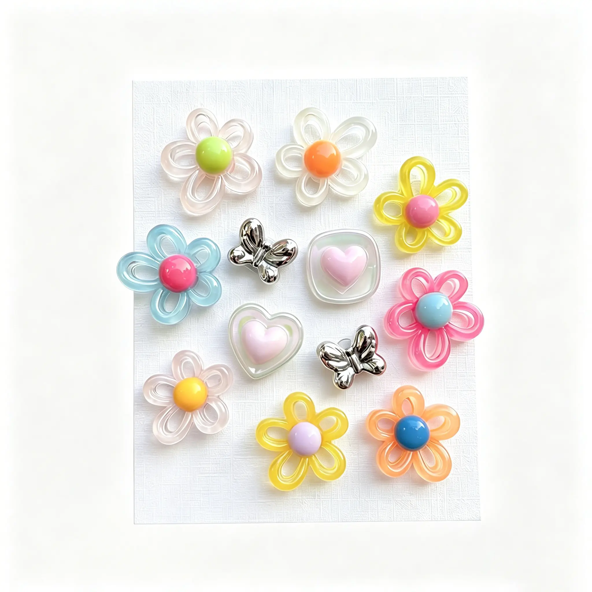 Colorful Dopamine footwear accessory Shoe Charms Set | Flower & Butterfly Shoe Clips for Clogs, Cute Sandals & Women's Trending Shoes trendy hole shoe accessory fashionable  footwear   decoration party favor