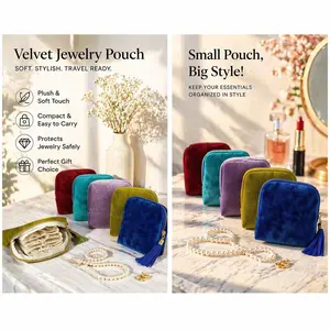 Velvet Small Jewelry Pouch with Tassel | Mini Zipper Jewelry Travel Case | Cute Velvet Coin Purse for Earrings Rings Necklaces | Portable Jewelry Organizer Bag #JewelryPouch #TravelJewelryCase