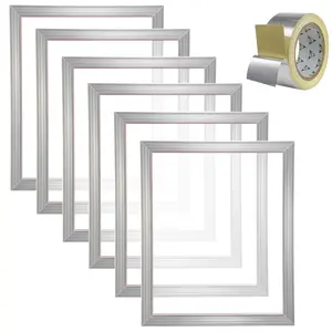 【Super Brand Day】VEVOR Screen Printing Kit, 6 Pieces Aluminum Silk Screen Printing Frames, 16x20inch Silk Screen Printing Frame with 110 Count Mesh, High Tension Nylon Mesh and Sealing Tape for T-shirts DIY Printing，DEALS FOR YOU