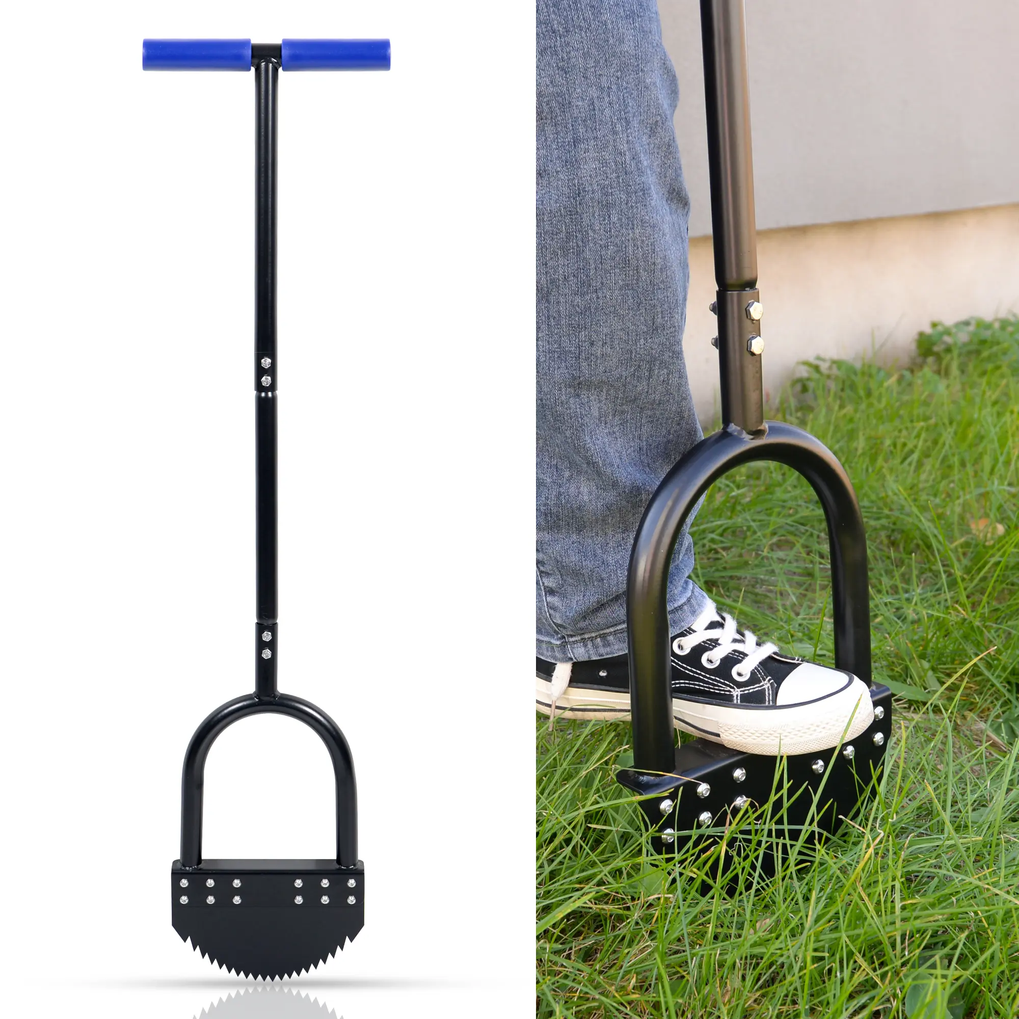 【DealsForYouDays】CKLT Lawnscape, Garden Borders Tools, Edger for Landscaping with Steel Handle for Yard, Sidewalk, Turf, Trenches, Install Plastic Edging