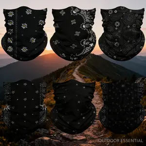 Fixit Haven 6 PCS Neck Gaiter Face Mask Men Women,Seamless Bandana Rave Face Cover Scarf Mask,Balaclava,Headband, Head Wrap,Mens Outdoor Multi-Functional Headwear