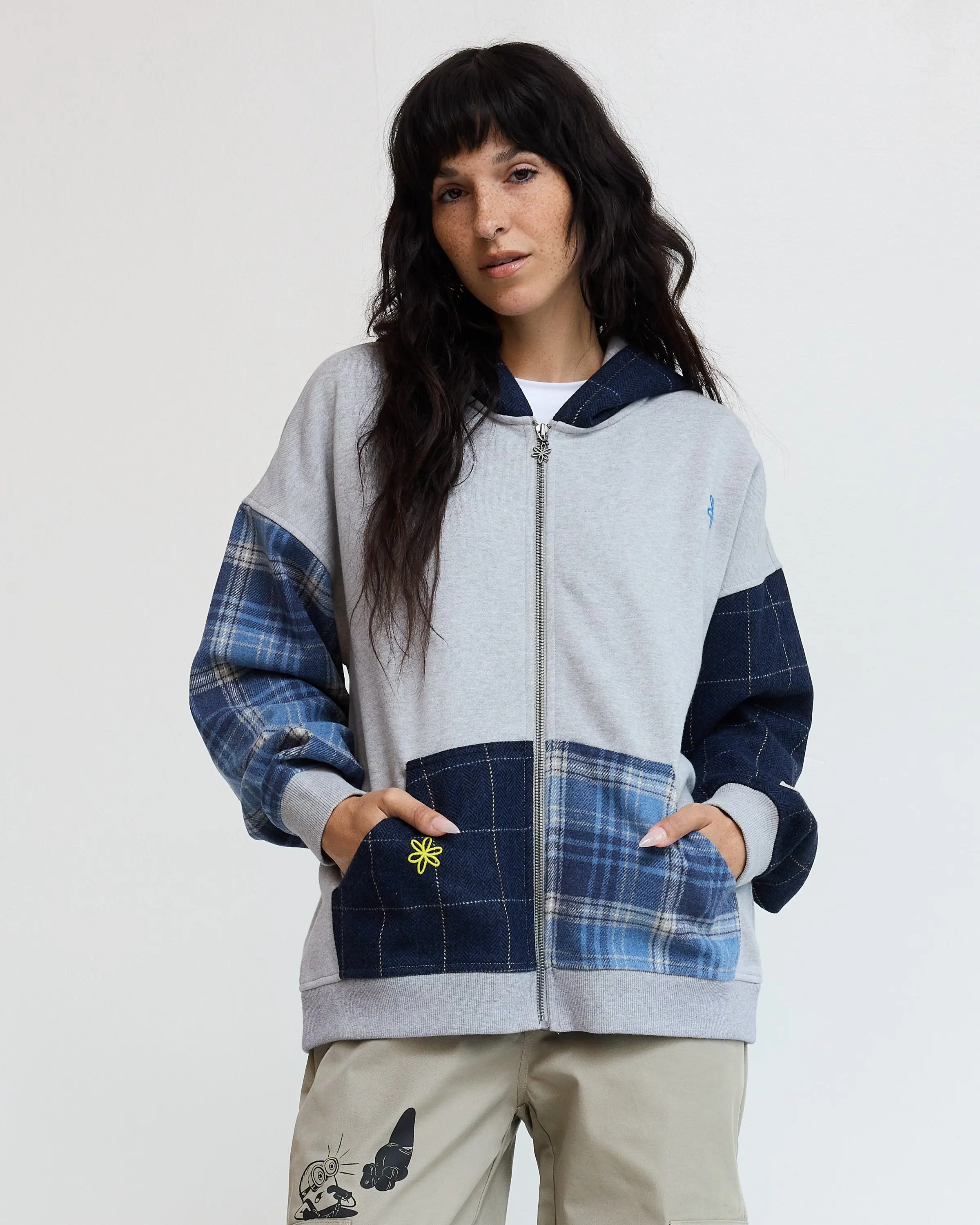 Minions Plaid Zip Up Hoodie