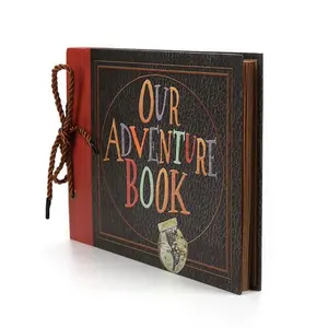Adventure Themed Scrapbook with Embossed Hardcover, Memory Photo Album for Travel Couples Wedding Anniversary, DIY Journey Keepsake Book to Document Special Moments and Trips
