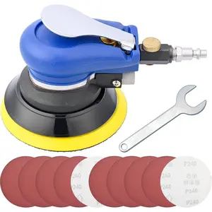 5 Inch Air Random Orbital Sander, Pneumatic Palm Sander tool with 10 count Sandpapers, Air Sanders For Auto  Work By