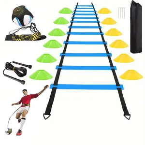 Football Training Agility Ladder Set, 1 Set Speed Agility Training Equipment, Including Jump Rope, Disc Cones, Ladder, Agility Training Equipment, Summer Gift, Christmas Gift