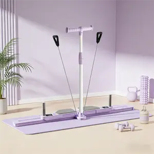 Small Space Friendly Lavender Purple 6in1 Rebound Resistance Rope Home Daily Pilates Board Rebound Resistance Rope Easy Operation