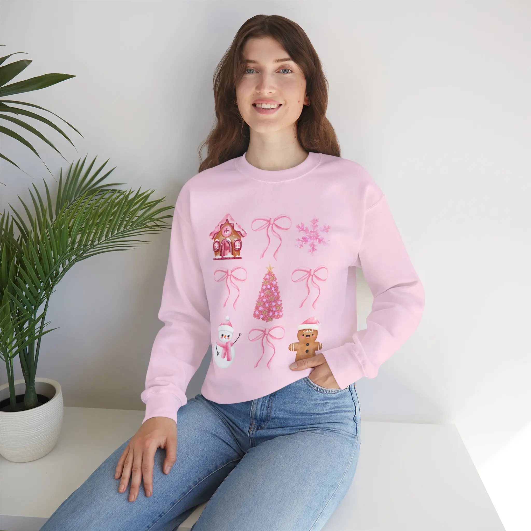 Adorable Pink Coquette Sweater for Christmas - Holiday Style Statement! Comfort Cotton