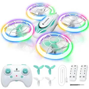 Drone for Kids RC Quadcopter with LED Lights 2 Batteries Altitude Hold Full Propeller Protection First Drones Toys Christmas Birthday Gifts
