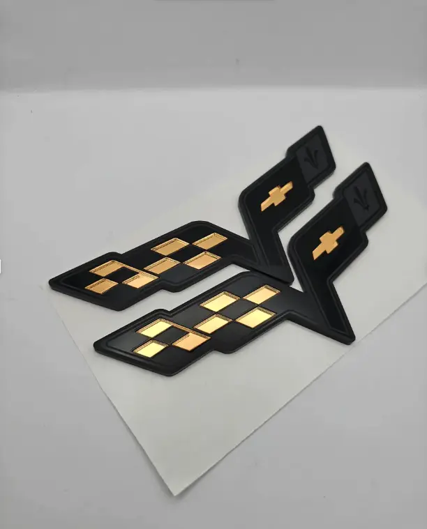 Aftermarket custom emblems compatible with C6 Corvette Flag Emblems (Pair)