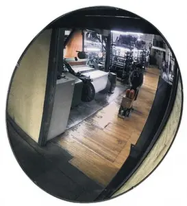 Round Indoor 8 in Convex Safety Mirror - PRO-SAFE Acrylic Lens, Laminated Hardboard Backing, 8 ft Max Covered Distance, Home Decor Traffic & Inspection Mirror, PLX-8