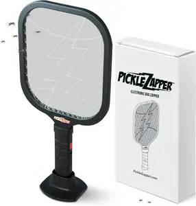 PickleZapper Electric Fly Swatter Bug Zapper Racket | 3800V Mosquito & Fly Killer | UV Light Bug Zapper with Stand | Rechargeable Handheld Mosquito Racket