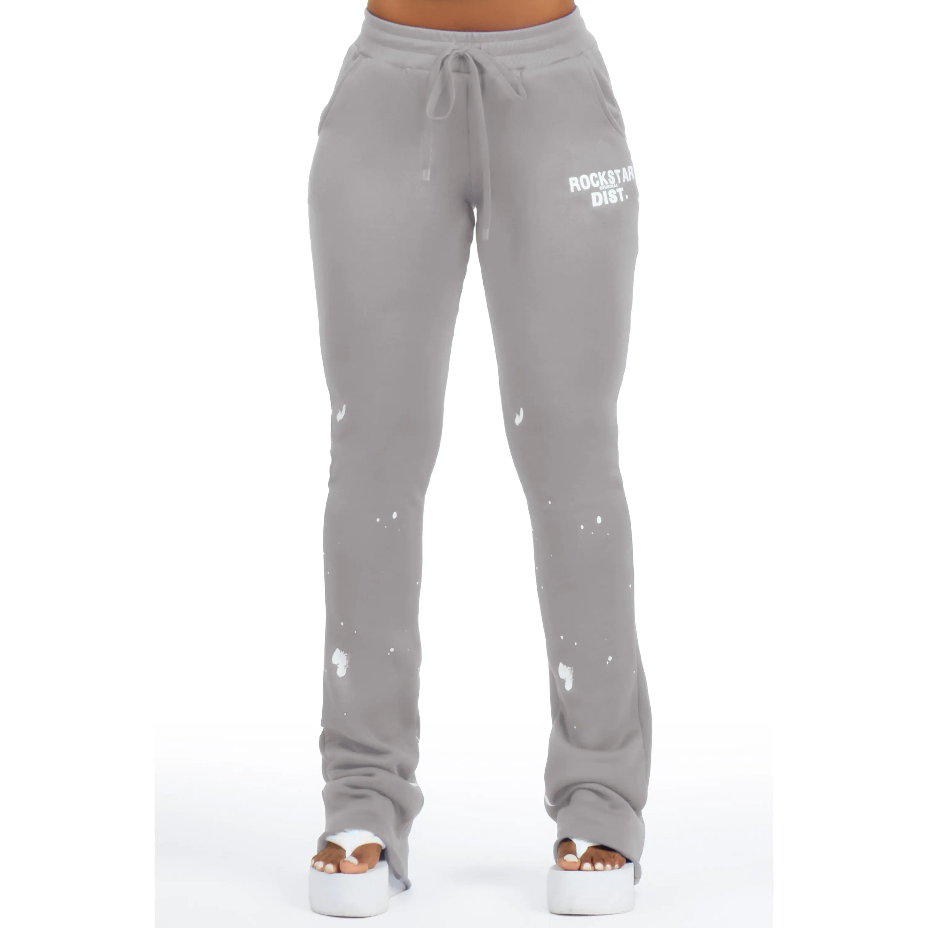 Nylia Grey Super Stacked Track Pant