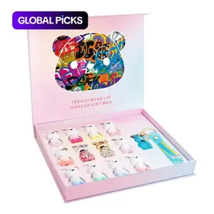 Bear Lip Glaze Set, Cute & Natural Lip Gloss, Pendant Design Lip Makeup Accessory #GLOBAL PICKS