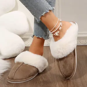 Women's Fuzzy Memory Foam Slippers Fluffy Winter House Shoes Indoor and Outdoor