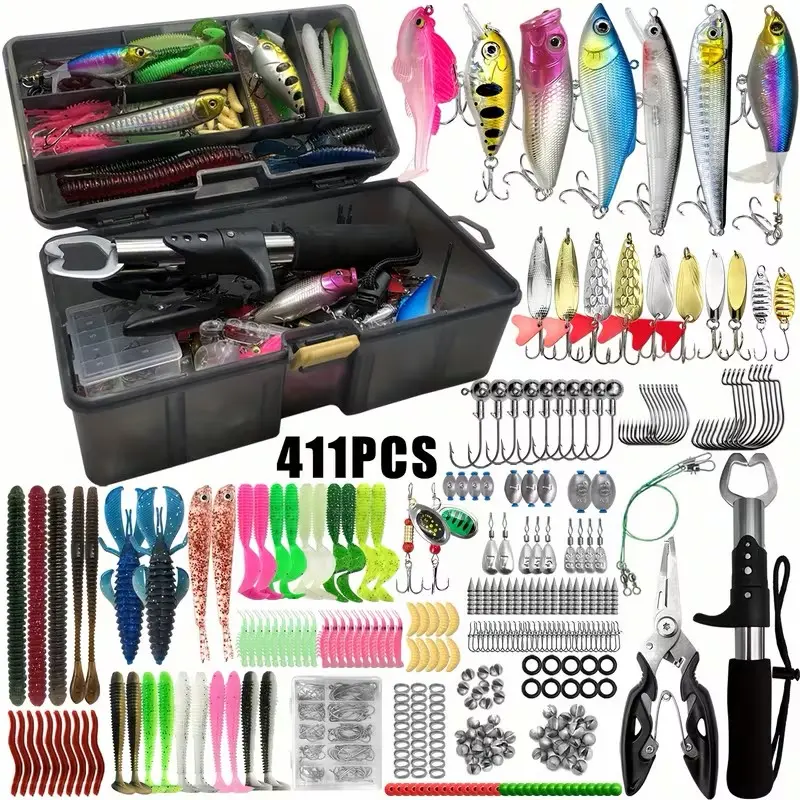 Fish Bait Gift Box Lure Set Glitter Minnow Frog False Bait Soft Bait Artificial Lures Cross-Border Fishing Lures, High-Quality Fish Baits & Accessories