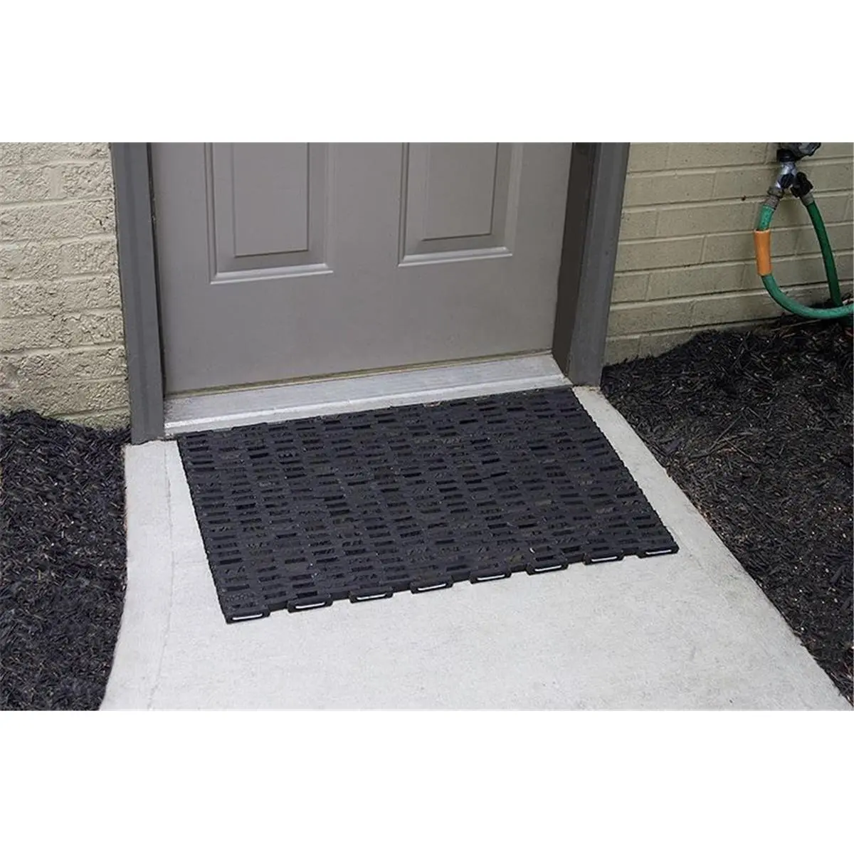 212 MAIN Durite 108 Doorstep Rug, 36x120 in. Herringbone Weave Recycled Rubber Open Mesh, Heavy Traffic Rug for Wet Areas