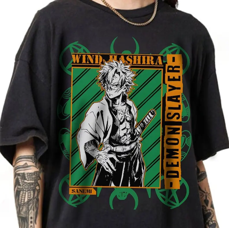 Demon Slayer - Sanemi Shinazugawa Anime T-Shirt, Vintage Special, Fan Gift, Manga Anime Shirt, Graphic Tee, Aesthetic Unisex T-shirt