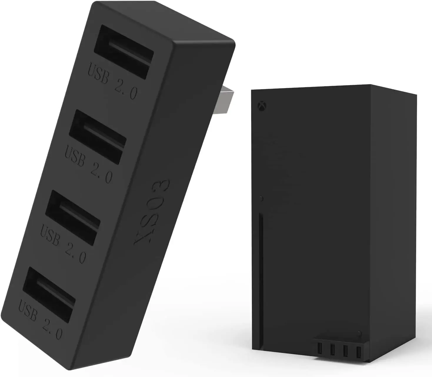 4-Port USB 2.0 Hub for Xbox Series X/S Gaming Accessories, Portable High-Speed USB Expansion Adapter, Plug-and-Play Console Accessory