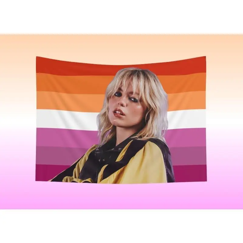 Custom Aesthetic Strong Cotton Linen Lesbian Flag Tapestry - 30x40in Soft Tone Full Print Art Figure Anime Letter Wall Decor, Lightweight Multi-Size Hand Wash Safe Indoor/Outdoor Hanging, WLW Sapphic Gift for Girlfriend, Synthetic