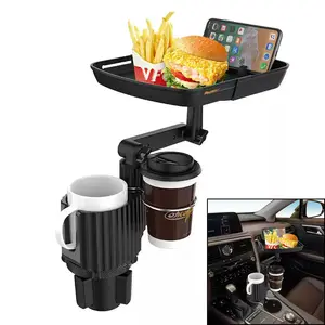 Multifunctional Car Cup Holder Tray with Single Slot, Detachable Design, 360 Degree Rotating Base, Durable and Convenient for Most Cars, Car Console Organizer