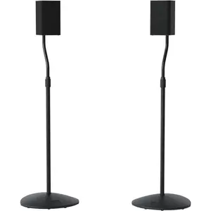 Adjustable Height Speaker Stand - Extends 28" to 38" - Holds Satellite & Small Bookshelf Speakers (i.e. Bose, Harmon Kardon, Polk, JBL, KEF, Klipsch, Sony and Others) - Set of 2 - Model: HTBS